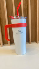Copo Térmico Virgínia em Aço Inoxidável com Alça, Tampa e Canudo - 1200ml